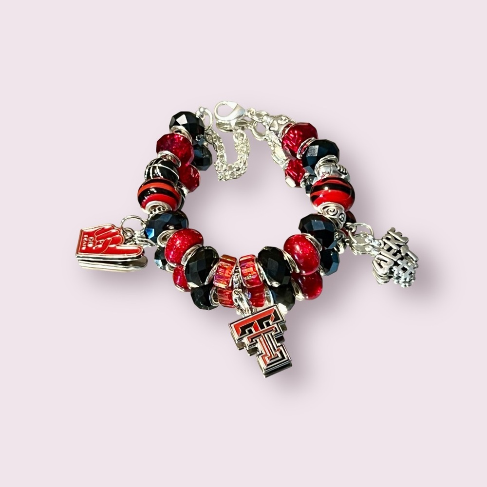 Texas Tech Inspired BeadedCharm Bracelet
